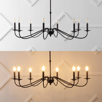 Wicklow 40" 8-Light Bohemian Farmhouse Iron LED Chandelier